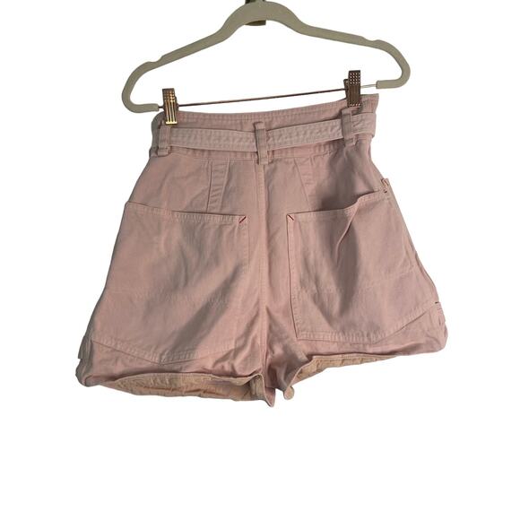 Isabel Marant Ike Belted 100% Cotton Mini Shorts High Waist Pink Size 34 $595 - Picture 7 of 9
